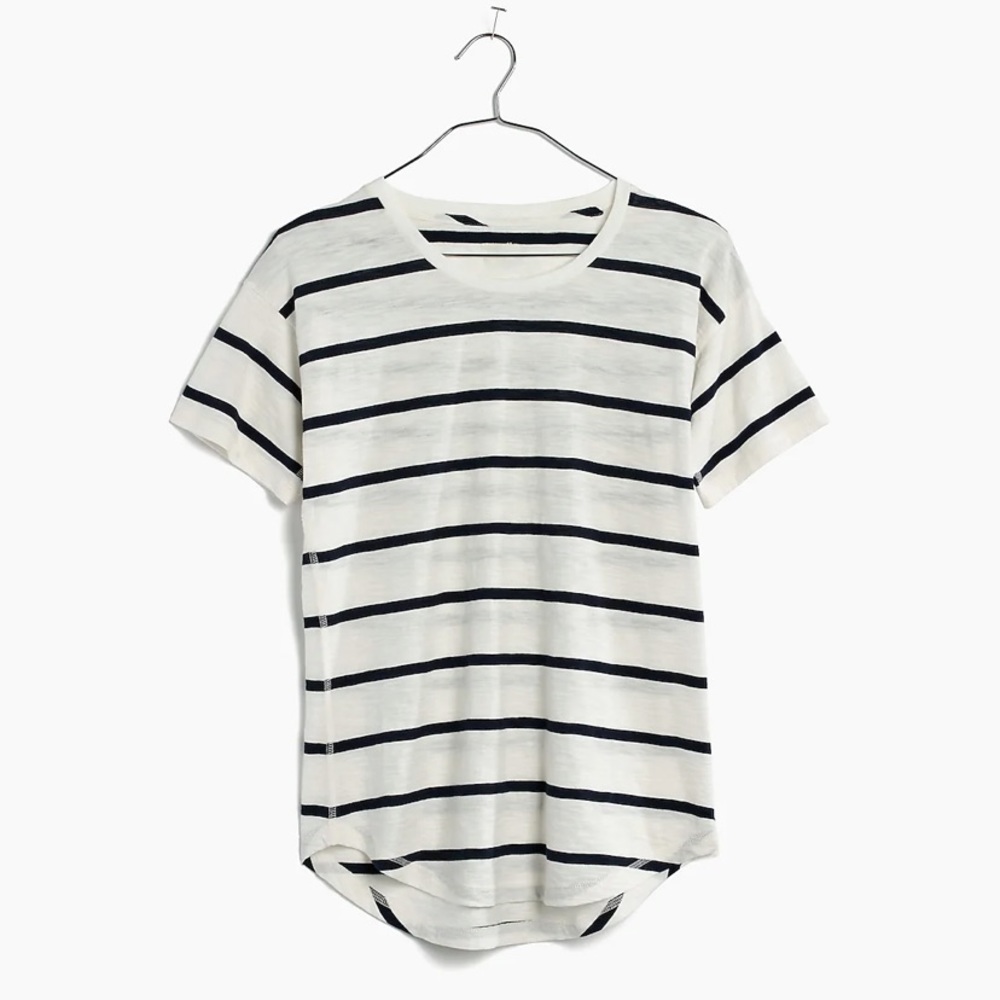 Madewell Whisper Cotton Crew Neck Tee in Creston Stripe